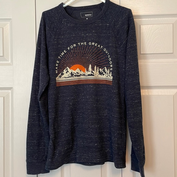 EUC Sonoma long sleeve thermal tee. Navy blue heather. Size: medium. - Picture 1 of 5